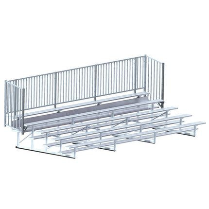 Jaypro Sports Bleacher - 21 ft. (5 Row - Single Foot Plank with Guard Rail) - Enclosed | BLCH - 521GR BLCH-521GR - Play and Sync