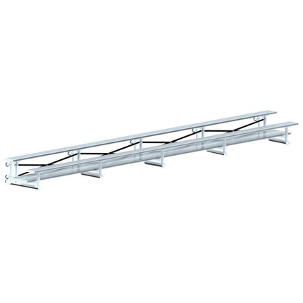 Jaypro Sports Bleacher - 27 ft. (2 Row - Double Foot Plank) - Tip & Roll | BLDP - 227TRG BLDP-227TRG - Play and Sync