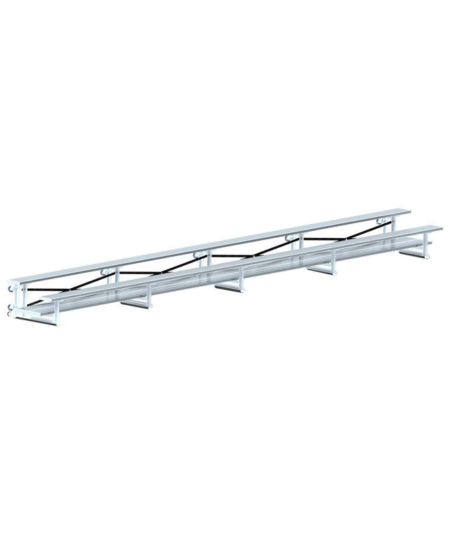 Jaypro Sports Bleacher - 27 ft. (2 Row - Double Foot Plank) - Tip & Roll | BLDP - 227TRG BLDP-227TRG - Play and Sync