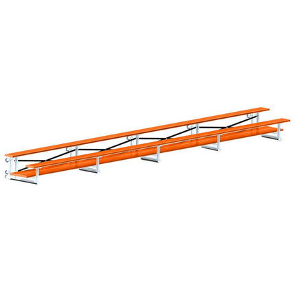 Jaypro Sports Bleacher - 27 ft. (2 Row - Double Foot Plank) - Tip & Roll (Powder Coated) BLDP-227TRGPC - Play and Sync