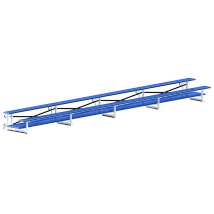 Jaypro Sports Bleacher - 27 ft. (2 Row - Double Foot Plank) - Tip & Roll (Powder Coated) BLDP-227TRGPC - Play and Sync