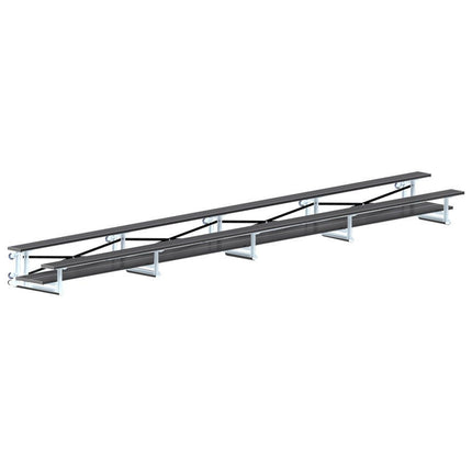 Jaypro Sports Bleacher - 27 ft. (2 Row - Double Foot Plank) - Tip & Roll (Powder Coated) BLDP-227TRGPC - Play and Sync
