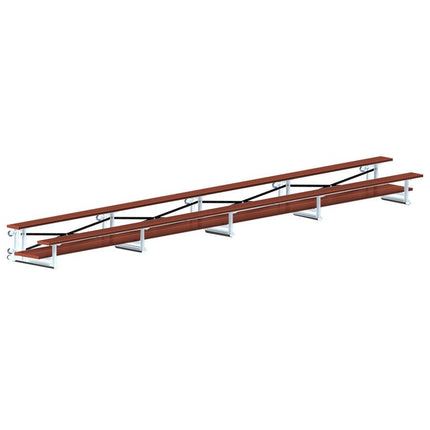 Jaypro Sports Bleacher - 27 ft. (2 Row - Double Foot Plank) - Tip & Roll (Powder Coated) BLDP-227TRGPC - Play and Sync