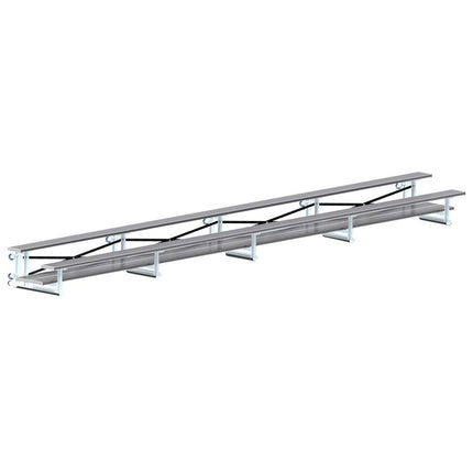 Jaypro Sports Bleacher - 27 ft. (2 Row - Double Foot Plank) - Tip & Roll (Powder Coated) BLDP-227TRGPC - Play and Sync