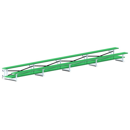 Jaypro Sports Bleacher - 27 ft. (2 Row - Double Foot Plank) - Tip & Roll (Powder Coated) BLDP-227TRGPC - Play and Sync