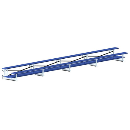 Jaypro Sports Bleacher - 27 ft. (2 Row - Double Foot Plank) - Tip & Roll (Powder Coated) BLDP-227TRGPC - Play and Sync