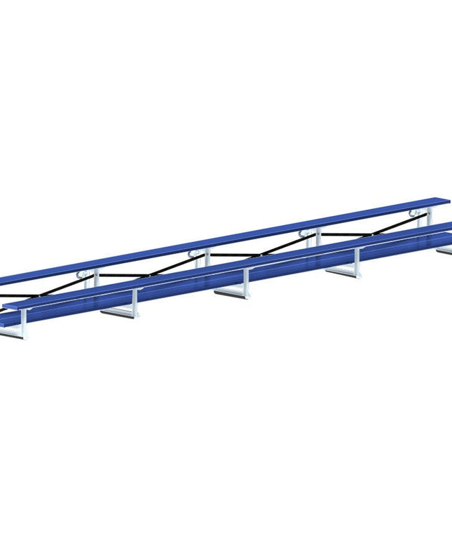 Jaypro Sports Bleacher - 27 ft. (2 Row - Double Foot Plank) - Tip & Roll (Powder Coated) BLDP-227TRGPC - Play and Sync