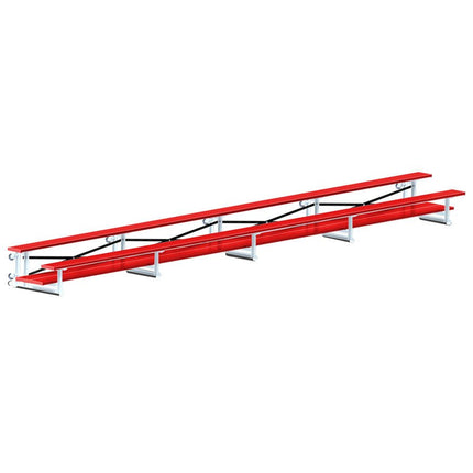 Jaypro Sports Bleacher - 27 ft. (2 Row - Double Foot Plank) - Tip & Roll (Powder Coated) BLDP-227TRGPC - Play and Sync