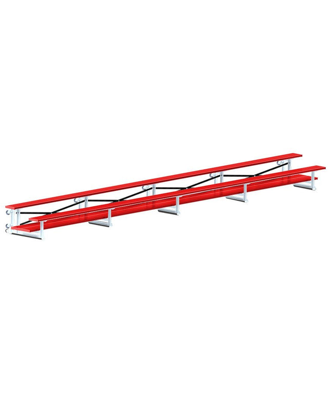 Jaypro Sports Bleacher - 27 ft. (2 Row - Double Foot Plank) - Tip & Roll (Powder Coated) BLDP-227TRGPC - Play and Sync