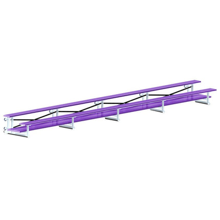 Jaypro Sports Bleacher - 27 ft. (2 Row - Double Foot Plank) - Tip & Roll (Powder Coated) BLDP-227TRGPC - Play and Sync