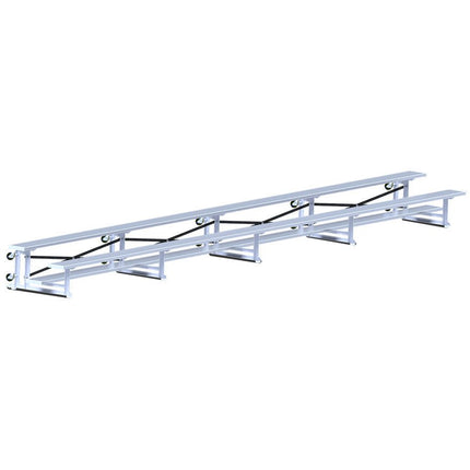 Jaypro Sports Bleacher - 27 ft. (2 Row - Single Foot Plank) - Tip & Roll | BLCH - 227TRG BLCH-227TRG - Play and Sync