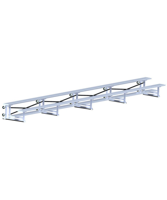 Jaypro Sports Bleacher - 27 ft. (2 Row - Single Foot Plank) - Tip & Roll | BLCH - 227TRG BLCH-227TRG - Play and Sync