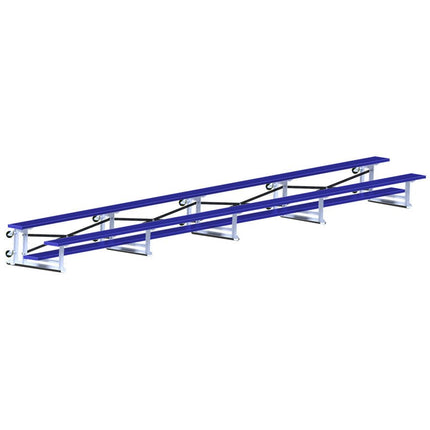 Jaypro Sports Bleacher - 27 ft. (2 Row - Single Foot Plank) - Tip & Roll (Powder Coated) BLCH-227TRGPC - Play and Sync