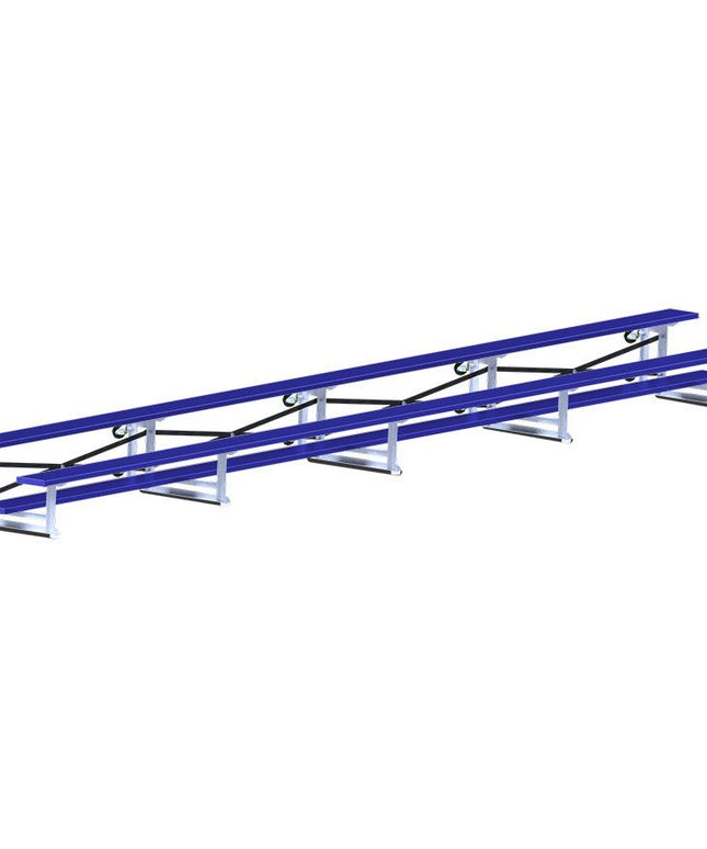 Jaypro Sports Bleacher - 27 ft. (2 Row - Single Foot Plank) - Tip & Roll (Powder Coated) BLCH-227TRGPC - Play and Sync