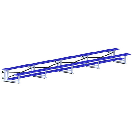 Jaypro Sports Bleacher - 27 ft. (2 Row - Single Foot Plank) - Tip & Roll (Powder Coated) BLCH-227TRGPC - Play and Sync
