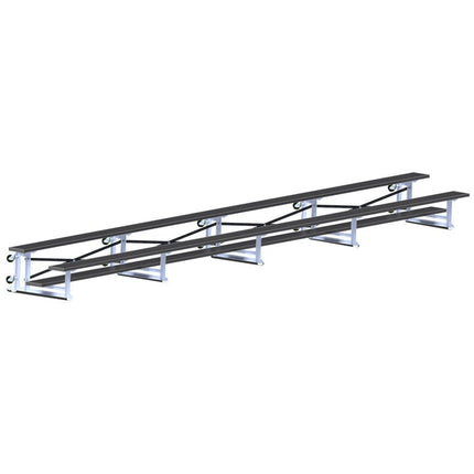 Jaypro Sports Bleacher - 27 ft. (2 Row - Single Foot Plank) - Tip & Roll (Powder Coated) BLCH-227TRGPC - Play and Sync