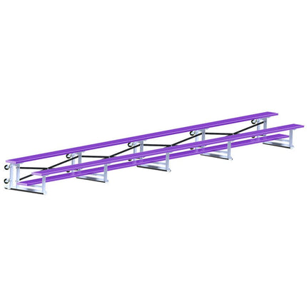 Jaypro Sports Bleacher - 27 ft. (2 Row - Single Foot Plank) - Tip & Roll (Powder Coated) BLCH-227TRGPC - Play and Sync