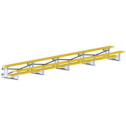 Jaypro Sports Bleacher - 27 ft. (2 Row - Single Foot Plank) - Tip & Roll (Powder Coated) BLCH-227TRGPC - Play and Sync