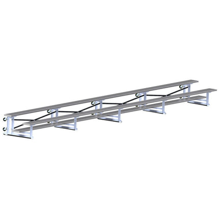 Jaypro Sports Bleacher - 27 ft. (2 Row - Single Foot Plank) - Tip & Roll (Powder Coated) BLCH-227TRGPC - Play and Sync