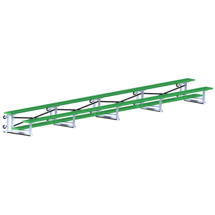 Jaypro Sports Bleacher - 27 ft. (2 Row - Single Foot Plank) - Tip & Roll (Powder Coated) BLCH-227TRGPC - Play and Sync