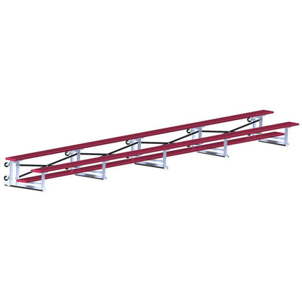 Jaypro Sports Bleacher - 27 ft. (2 Row - Single Foot Plank) - Tip & Roll (Powder Coated) BLCH-227TRGPC - Play and Sync
