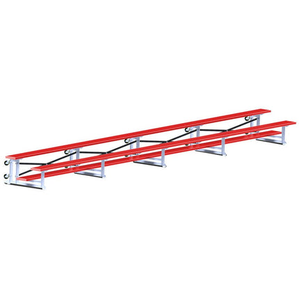 Jaypro Sports Bleacher - 27 ft. (2 Row - Single Foot Plank) - Tip & Roll (Powder Coated) BLCH-227TRGPC - Play and Sync