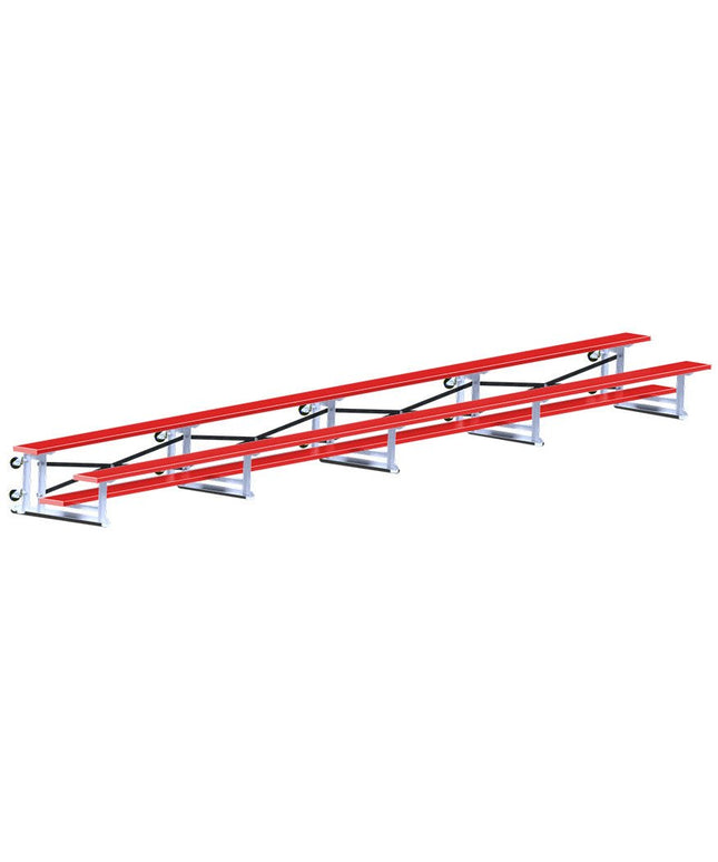 Jaypro Sports Bleacher - 27 ft. (2 Row - Single Foot Plank) - Tip & Roll (Powder Coated) BLCH-227TRGPC - Play and Sync
