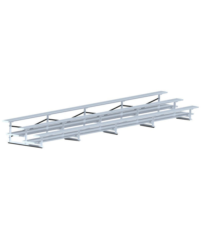 Jaypro Sports Bleacher - 27 ft. (3 Row - Double Foot Plank) - All Aluminum | BLDP - 327AL BLDP-327AL - Play and Sync