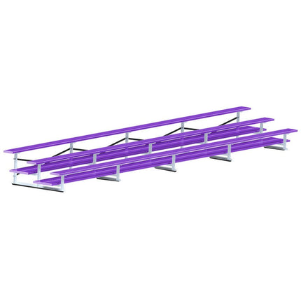 Jaypro Sports Bleacher - 27 ft. (3 Row - Double Foot Plank) - All Aluminum (Powder Coated) BLDP-327ALPC - Play and Sync