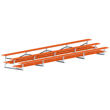 Jaypro Sports Bleacher - 27 ft. (3 Row - Double Foot Plank) - All Aluminum (Powder Coated) BLDP-327ALPC - Play and Sync
