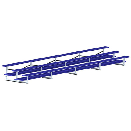 Jaypro Sports Bleacher - 27 ft. (3 Row - Double Foot Plank) - All Aluminum (Powder Coated) BLDP-327ALPC - Play and Sync