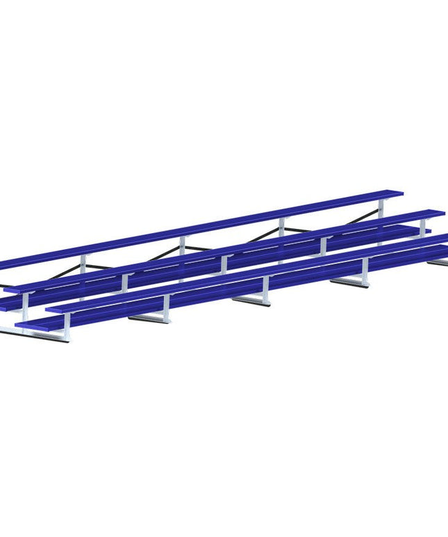 Jaypro Sports Bleacher - 27 ft. (3 Row - Double Foot Plank) - All Aluminum (Powder Coated) BLDP-327ALPC - Play and Sync