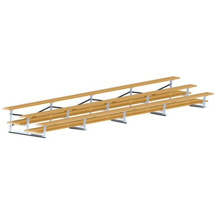 Jaypro Sports Bleacher - 27 ft. (3 Row - Double Foot Plank) - All Aluminum (Powder Coated) BLDP-327ALPC - Play and Sync