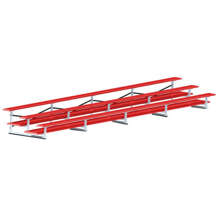 Jaypro Sports Bleacher - 27 ft. (3 Row - Double Foot Plank) - All Aluminum (Powder Coated) BLDP-327ALPC - Play and Sync