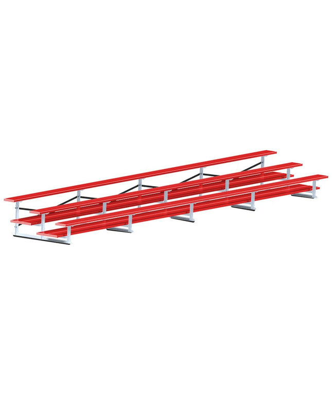 Jaypro Sports Bleacher - 27 ft. (3 Row - Double Foot Plank) - All Aluminum (Powder Coated) BLDP-327ALPC - Play and Sync