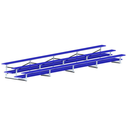Jaypro Sports Bleacher - 27 ft. (3 Row - Double Foot Plank) - All Aluminum (Powder Coated) BLDP-327ALPC - Play and Sync