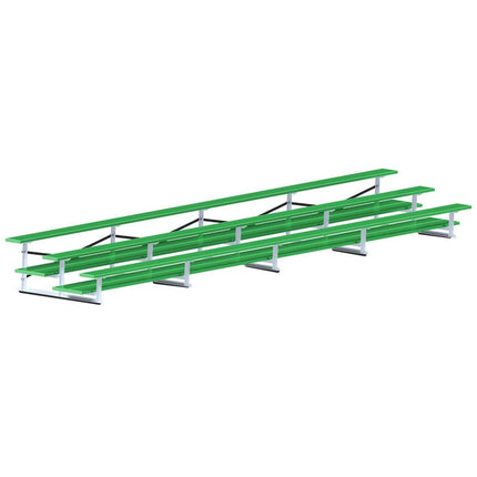Jaypro Sports Bleacher - 27 ft. (3 Row - Double Foot Plank) - All Aluminum (Powder Coated) BLDP-327ALPC - Play and Sync