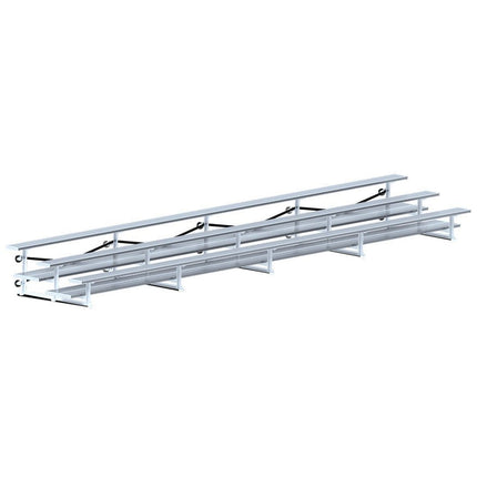 Jaypro Sports Bleacher - 27 ft. (3 Row - Double Foot Plank) - Tip & Roll | BLDP - 327TRG BLDP-327TRG - Play and Sync