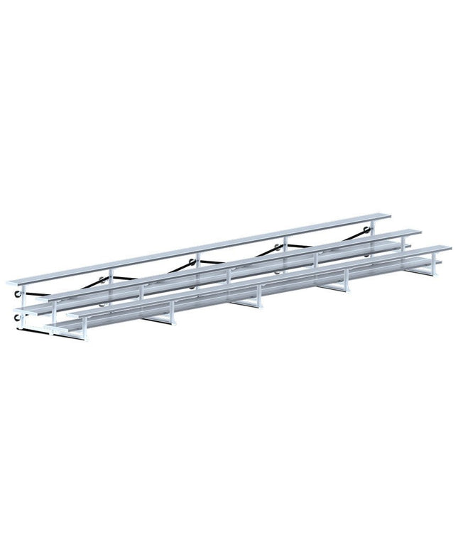Jaypro Sports Bleacher - 27 ft. (3 Row - Double Foot Plank) - Tip & Roll | BLDP - 327TRG BLDP-327TRG - Play and Sync