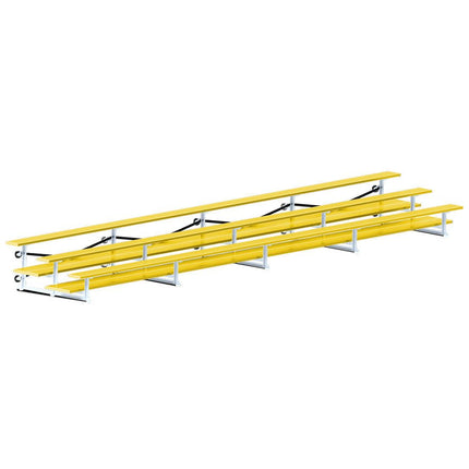 Jaypro Sports Bleacher - 27 ft. (3 Row - Double Foot Plank) - Tip & Roll (Powder Coated) BLDP-327TRGPC - Play and Sync