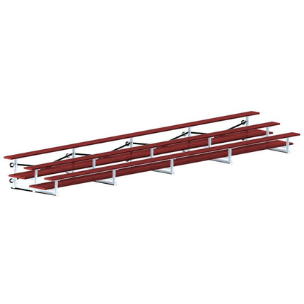 Jaypro Sports Bleacher - 27 ft. (3 Row - Double Foot Plank) - Tip & Roll (Powder Coated) BLDP-327TRGPC - Play and Sync