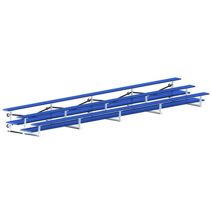 Jaypro Sports Bleacher - 27 ft. (3 Row - Double Foot Plank) - Tip & Roll (Powder Coated) BLDP-327TRGPC - Play and Sync