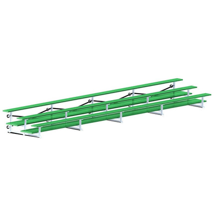 Jaypro Sports Bleacher - 27 ft. (3 Row - Double Foot Plank) - Tip & Roll (Powder Coated) BLDP-327TRGPC - Play and Sync
