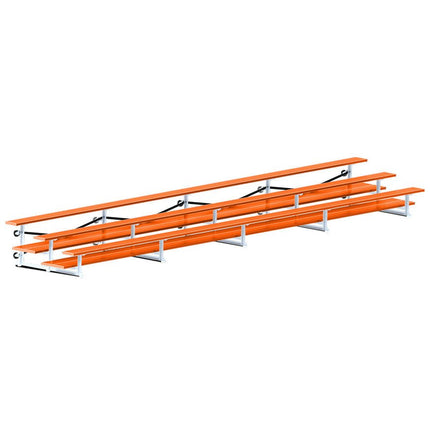 Jaypro Sports Bleacher - 27 ft. (3 Row - Double Foot Plank) - Tip & Roll (Powder Coated) BLDP-327TRGPC - Play and Sync