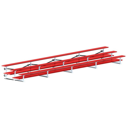 Jaypro Sports Bleacher - 27 ft. (3 Row - Double Foot Plank) - Tip & Roll (Powder Coated) BLDP-327TRGPC - Play and Sync
