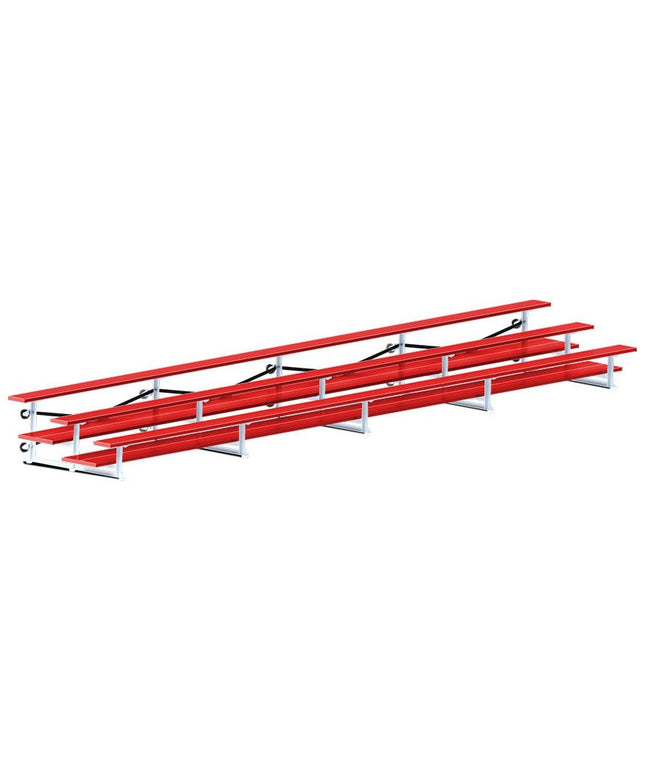 Jaypro Sports Bleacher - 27 ft. (3 Row - Double Foot Plank) - Tip & Roll (Powder Coated) BLDP-327TRGPC - Play and Sync