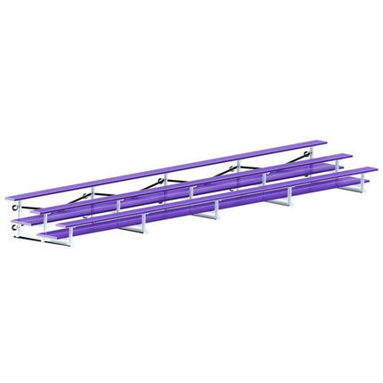 Jaypro Sports Bleacher - 27 ft. (3 Row - Double Foot Plank) - Tip & Roll (Powder Coated) BLDP-327TRGPC - Play and Sync