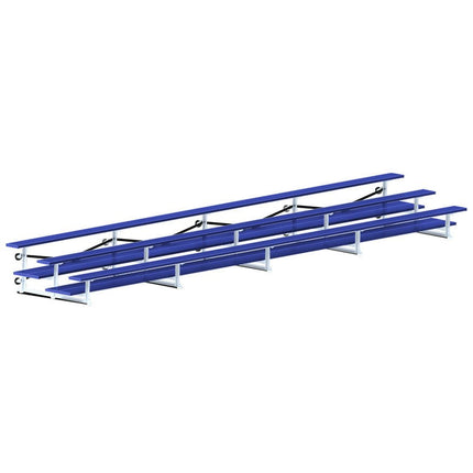 Jaypro Sports Bleacher - 27 ft. (3 Row - Double Foot Plank) - Tip & Roll (Powder Coated) BLDP-327TRGPC - Play and Sync