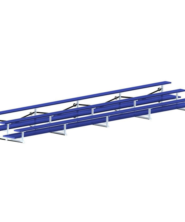 Jaypro Sports Bleacher - 27 ft. (3 Row - Double Foot Plank) - Tip & Roll (Powder Coated) BLDP-327TRGPC - Play and Sync