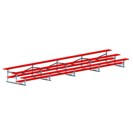 Jaypro Sports Bleacher - 27 ft. (3 Row - Single Foot Plank) - All Aluminum (Powder Coated) BLCH-327ALPC - Play and Sync